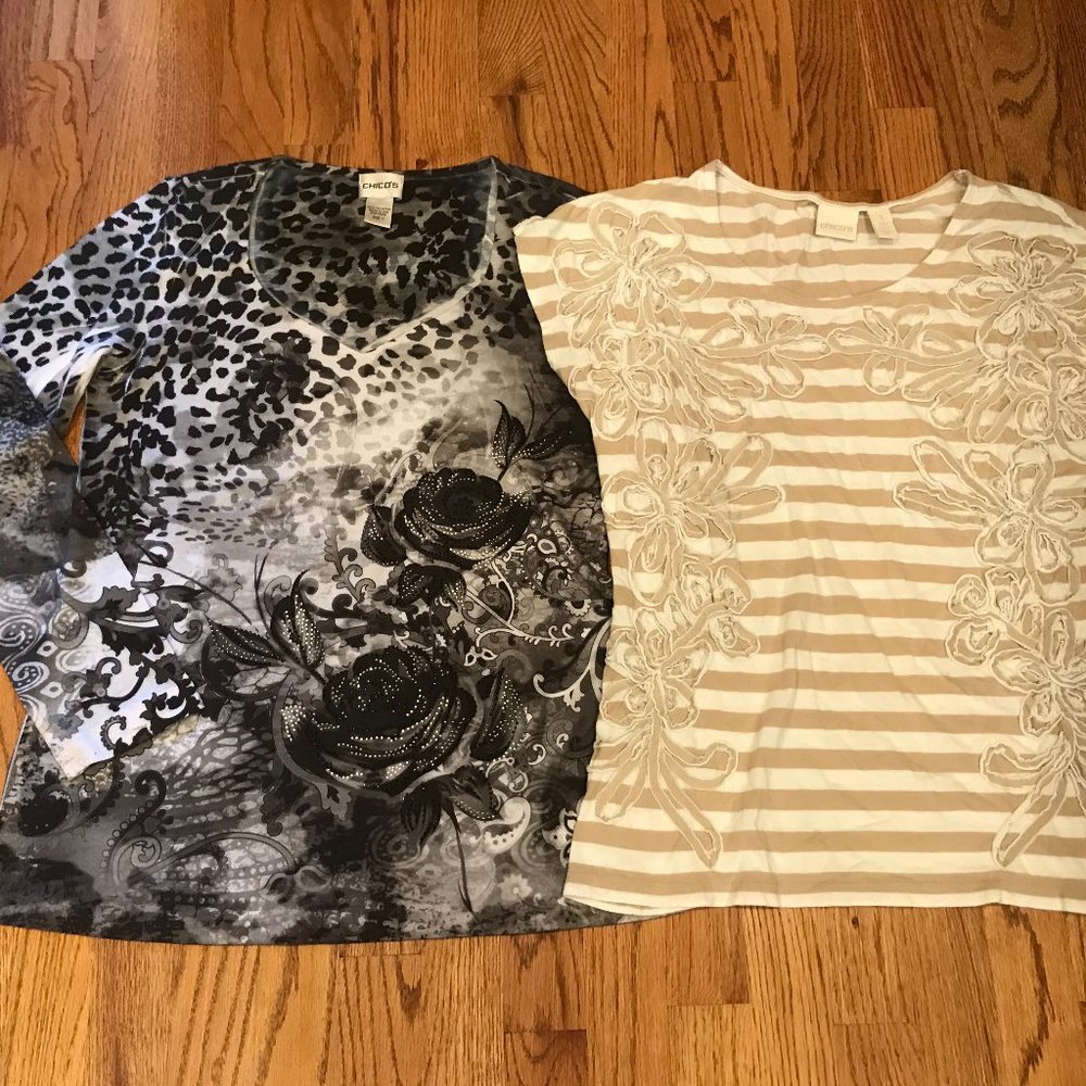 A Lot Of 2 Chico's Shirts, Size 1